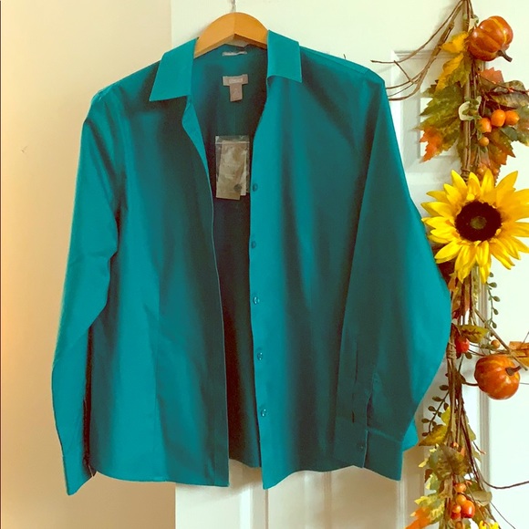 Chico's Tops - Chico’s Lorena shirt,color fanfare green,size 2